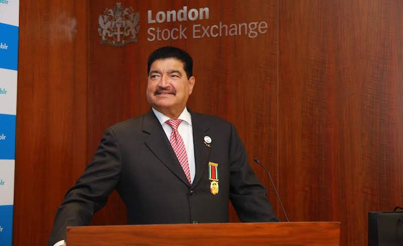 Dr B.R. Shetty, Founder and Co-Chairman of Finablr, at the London Stock Exchange[2] copy