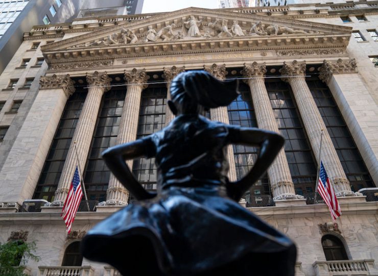 Statue Of The Fearless Girl In Front Of The New York Stock Exchange