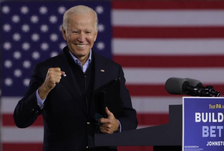 Democratic Presidential Nominee Joe Biden Holds Train Campaign Tour Of OH And PA