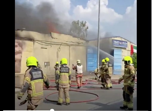 Fire erupts at warehouse, Dubai