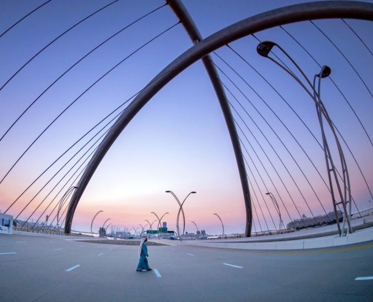 Sheikh Mohammed bin Rashid Al Maktoum, Vice-President and Prime Minister of the UAE and Ruler of Dubai at Infinity Bridge Dubai