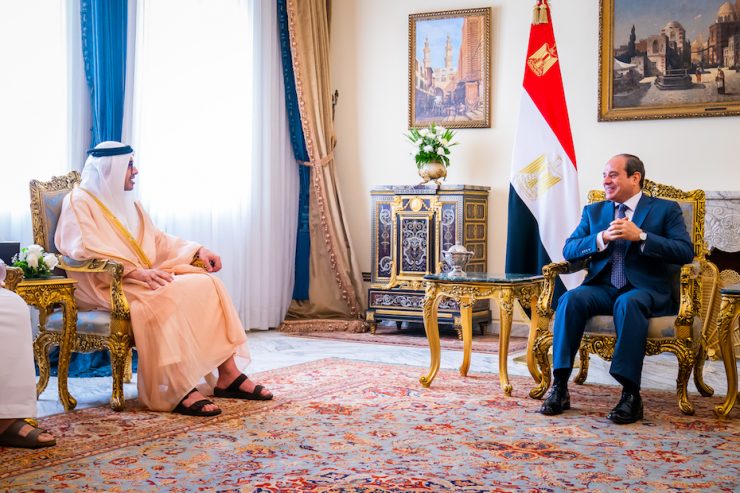UAE minister Sheikh Abdullah bin Zayed meets Egyptian President in Cairo