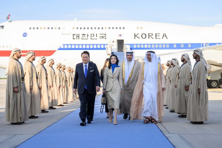 South Korean president arrives in UAE on Jan 14, 2023 pic courtesy WAM