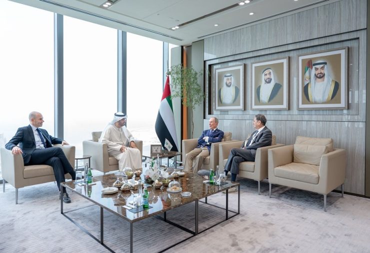 Dr Sultan Al Jaber, President-Designate of COP28, Francesco La Camera, Director-General of IRENA, and Michael R. Bloomberg. Image credit: IRENA