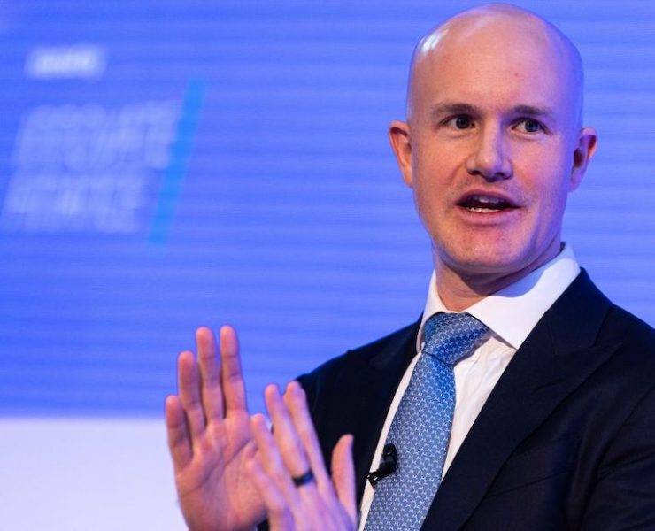 Brian Armstrong, chief executive officer of Coinbase Global Inc., speaks at the IFGS 2023 summit at the Guildhall in London, UK, on Tuesday, April 18, 2023. Innovate Finance's Global Summit -- part of U.K. Fintech Week -- runs until Tuesday.