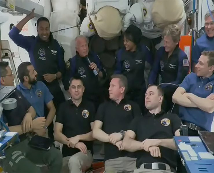 International Space Station receives Saudi astronauts after their maiden space flight. Image Credit: NASA TV