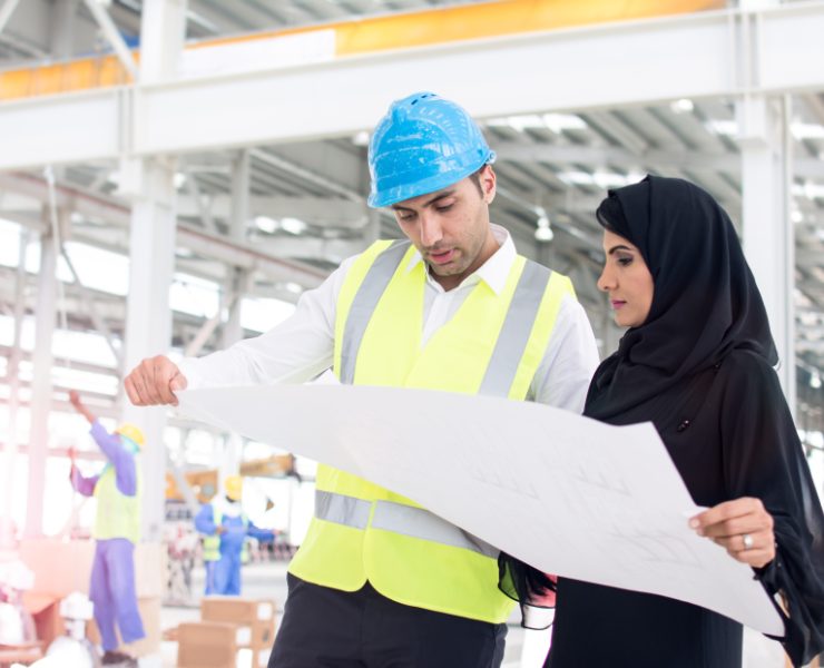 Female engineer at UAE construction site