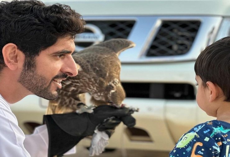 Sheikh Hamdan with his son