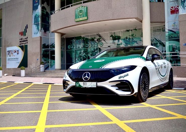 Dubai Police adds Mercedes EV SUV to fleet Image Dubai media Office Dubai Police twitter