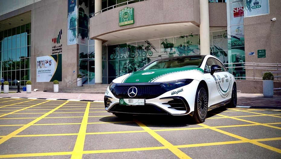 Dubai Police adds Mercedes EV SUV to fleet Image Dubai media Office Dubai Police twitter
