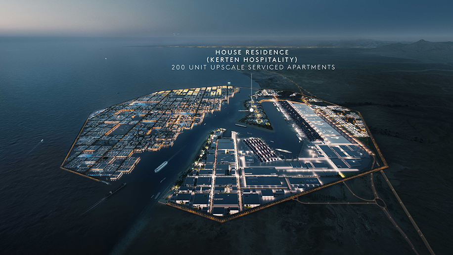 Kerten Hospitality will debut its The House Residence brand in the Oxagon (Image: Supplied by NEOM)