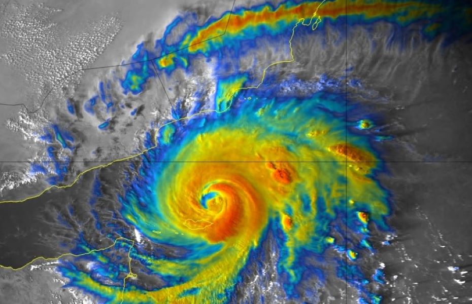 A view of Cyclone Tej as it approaches the Oman coast Image courtesy Oman Meteorology