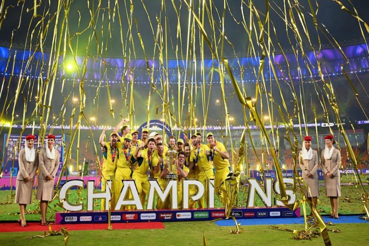 AUSTRALIA LIFT CRICKET WORLD CUP-2023