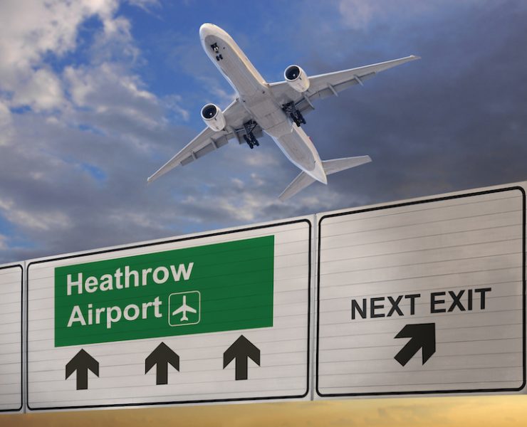 Heathrow airport road sign