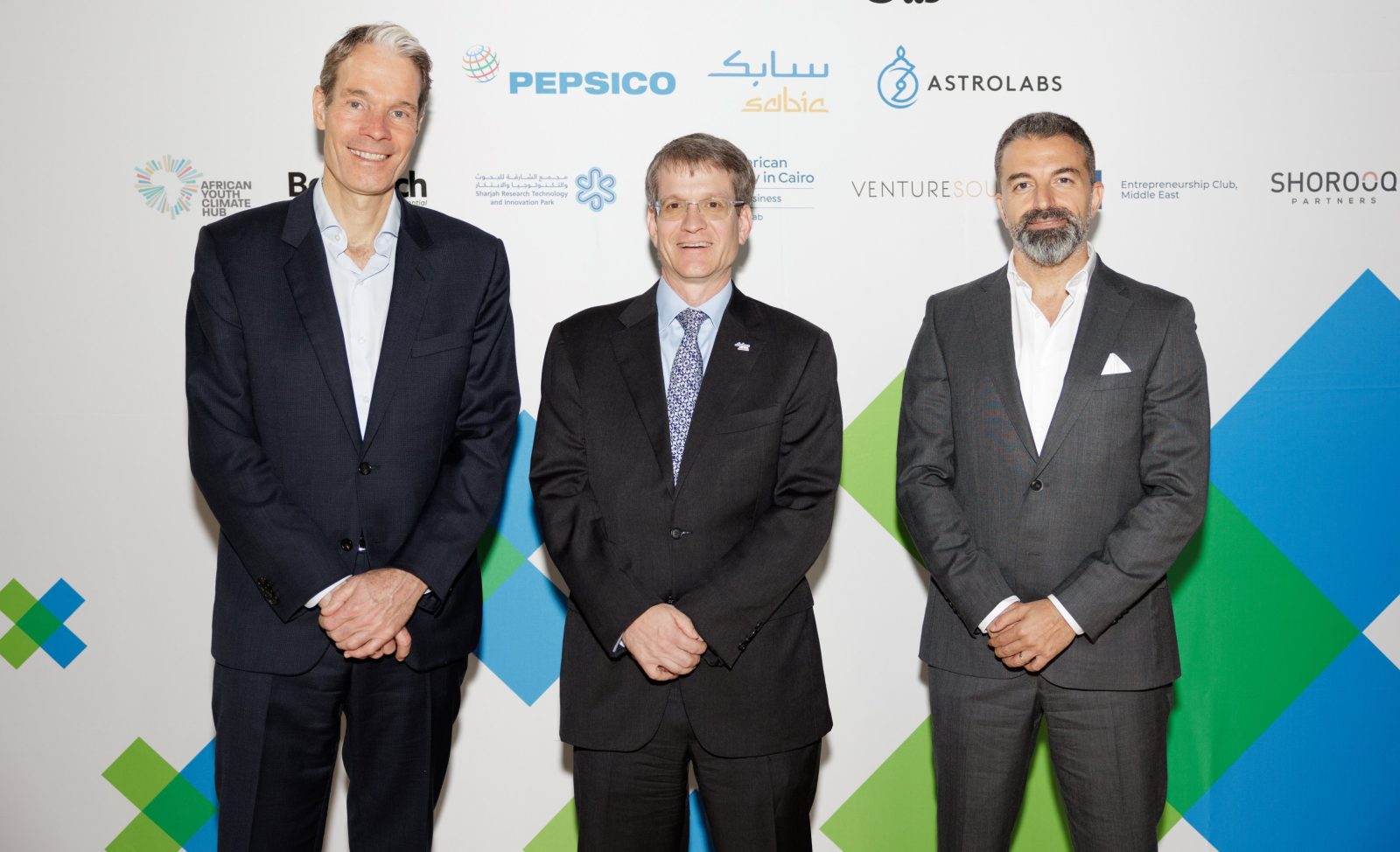 Eugene Willemsen, CEO Africa, Middle East & South Asia, PepsiCo_Dr. Bob Maughon, Chief Sustainability & Technology Officer, SABIC_Roland Daher, CEO, Astrolabs launch Mega Green Accelerator