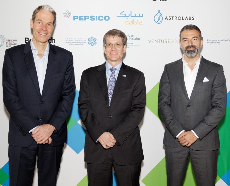Eugene Willemsen, CEO Africa, Middle East & South Asia, PepsiCo_Dr. Bob Maughon, Chief Sustainability & Technology Officer, SABIC_Roland Daher, CEO, Astrolabs launch Mega Green Accelerator